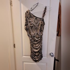 NWOT Gold, White, & Black Party Dress